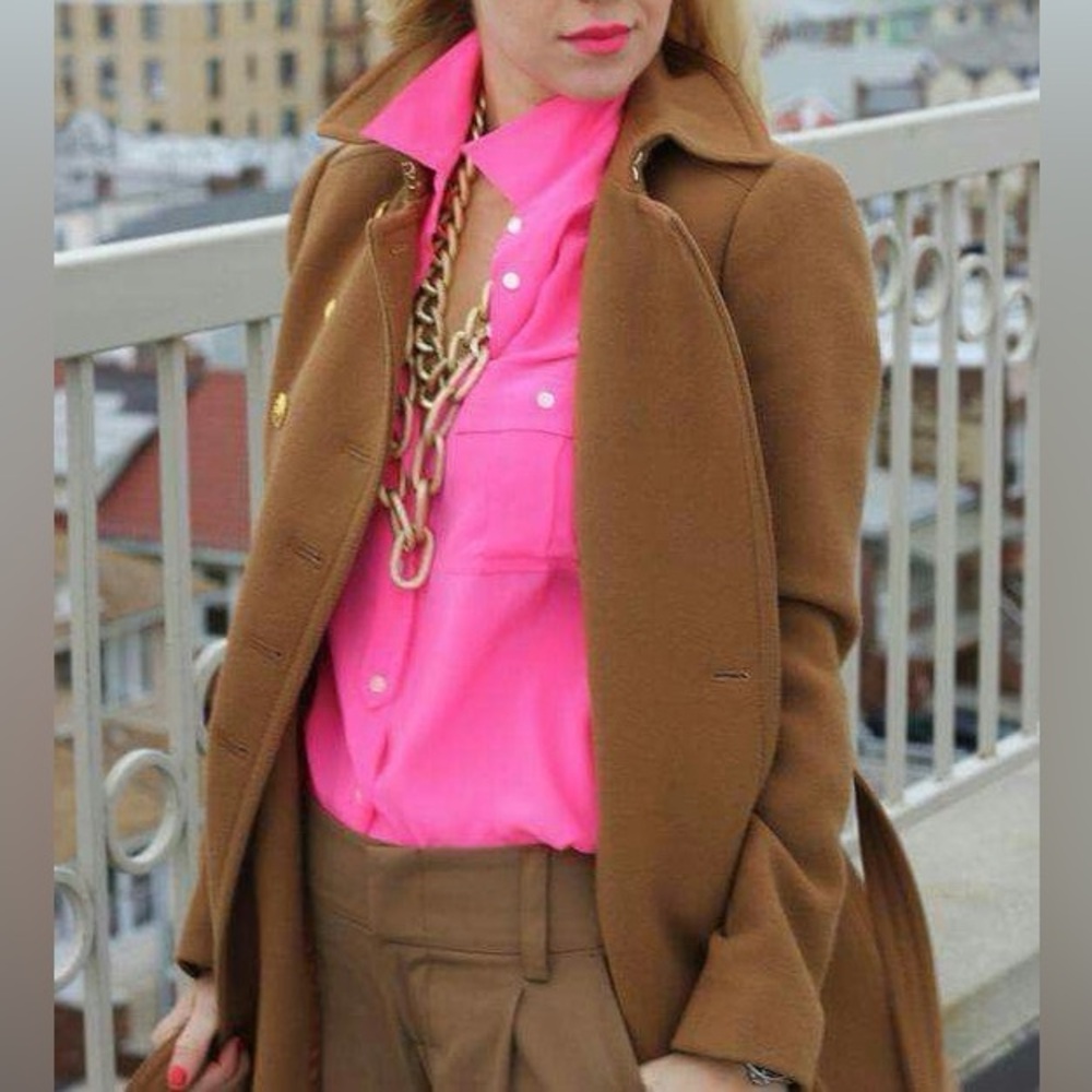 💞J.Crew Neon Pink Blythe Blouse - Picture 8 of 13